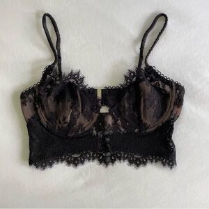 For Love And Lemons Black Lace Bra. A6